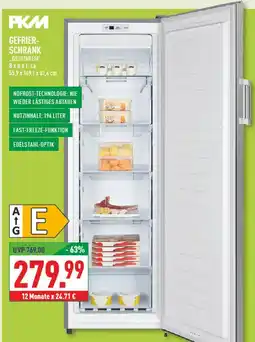 Marktkauf Pkm gefrierschrank gs212nfeix Angebot