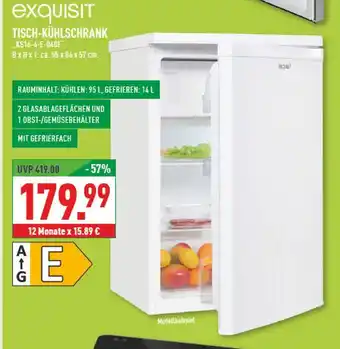 Marktkauf Exquisit tisch-kühlschrank ks16-4-e-040e Angebot