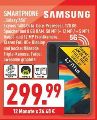 Marktkauf Samsung galaxy a56 smartphone Angebot