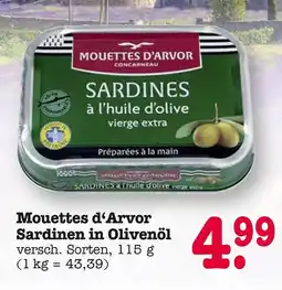 E-Center Mouettes d'arvor sardinen in olivenöl Angebot