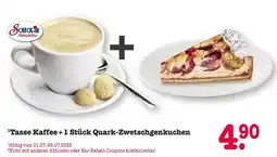 E-Center Tasse kaffee + 1 stück quark-zwetschgenkuchen Angebot