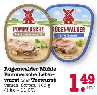 E-Center Rügenwalder mühle pommersche leberwurst Angebot