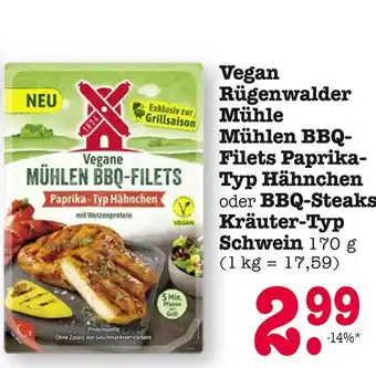E-Center Rügenwalder mühle mühlen bbq-filets paprika-typ hähnchen Angebot