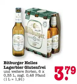 E-Center Bitburger bitburger helles lagerbier glutenfrei Angebot
