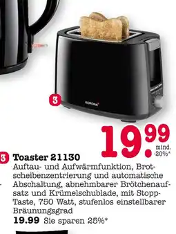 E-Center Korona toaster 21130 Angebot