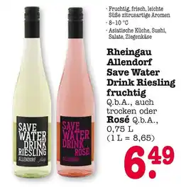 E-Center Allendorf save water drink riesling fruchtig oder rosé q.b.a Angebot