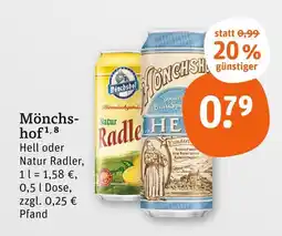 tegut Mönchshof hell oder natur radler Angebot