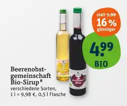tegut Beerenobstgemeinschaft bio-sirup Angebot