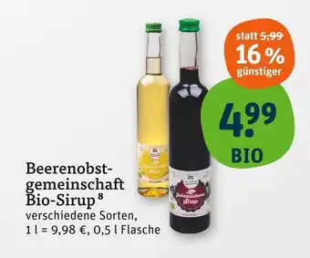 tegut Beerenobstgemeinschaft bio-sirup Angebot