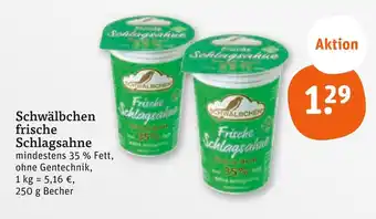 tegut Schwälbchen frische schlagsahne Angebot