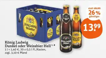 tegut König ludwig dunkel oder weissbier hell Angebot