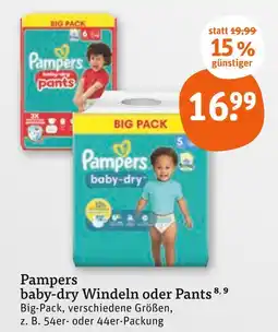 tegut Pampers baby-dry windeln Angebot