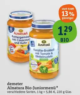 tegut Alnatura bio-juniormenü Angebot
