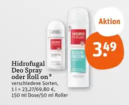 tegut Hidrofugal deo spray Angebot