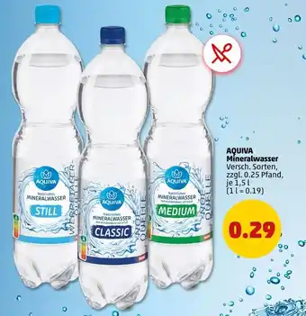 PENNY Aquiva mineralwasser still Angebot