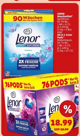 PENNY Lenor waschmittel oder all in 1 color pods Angebot