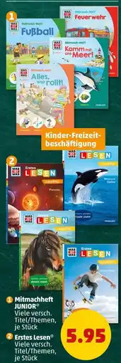 PENNY Mitmachheft junior oder erstes lesen Angebot