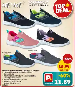 PENNY Air star damen-/herren-sneaker, -sabots oder -slipper Angebot