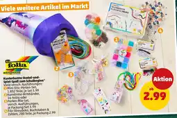 PENNY Folia kunterbunter bastel-und spiel-spaß zum schulbeginn Angebot