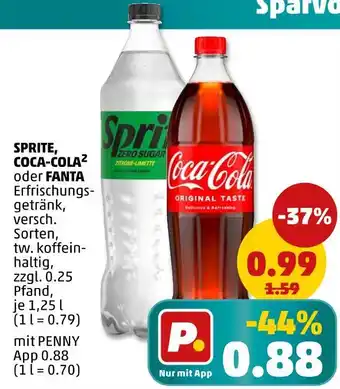 PENNY Sprite, coca-cola, mezzo mix oder fanta sprite, coca-cola, mezzo mix oder fanta Angebot