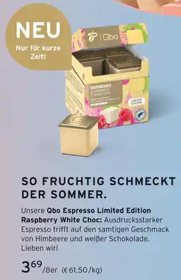 Tchibo Qbo espresso limited edition raspberry white choc Angebot