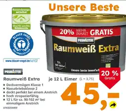 Globus Baumarkt Primaster raumweiß extra Angebot