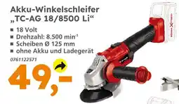 Globus Baumarkt Akku-winkelschleifer tc-ag 18/8500 li Angebot