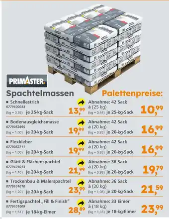 Globus Baumarkt Primaster schnellestrich Angebot