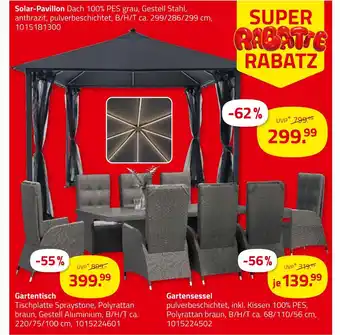ROLLER Solar-pavillon, gartentisch oder gartensessel Angebot