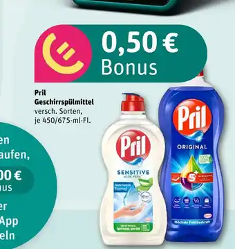 REWE Pril geschirrspülmittel sensitive aloe vera Angebot