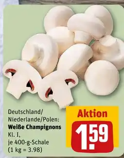 REWE Weiße champignons kl. i Angebot
