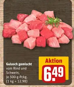 REWE Gulasch gemischt vom rind und schwein Angebot