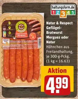 REWE Natur & respect geflügel-bratwurst merguez Angebot