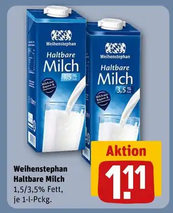 REWE Weihenstephan haltbare milch 1,5% fett Angebot