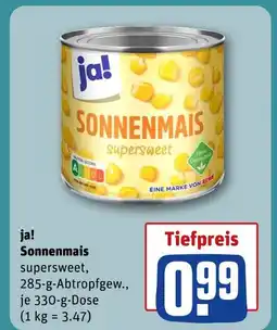 REWE Ja! sonnenmais supersweet Angebot