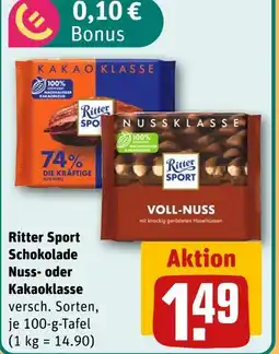 REWE Ritter sport schokolade nussklasse Angebot