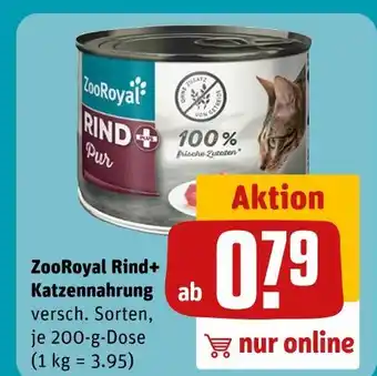 REWE Zooroyal rind+ katzennahrung Angebot