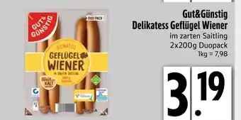Edeka Gut&günstig delikatess geflügel wiener Angebot