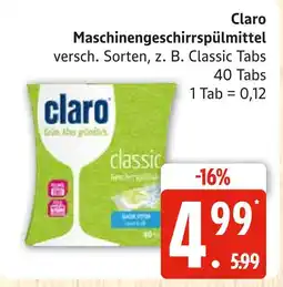 Marktkauf Claro maschinengeschirrspülmittel Angebot