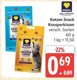 Marktkauf Edeka herzstücke katzen snack knusperkissen Angebot