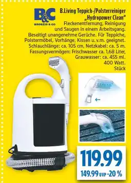 diska B&c brozio & co b.living teppich-/polsterreiniger hydropower clean Angebot