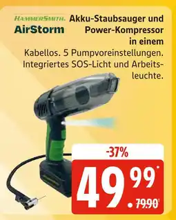 Marktkauf Hammersmith airstorm akku-staubsauger und power-kompressor in einem Angebot