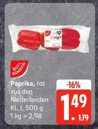 Edeka Paprika, rot aus den niederlanden Angebot