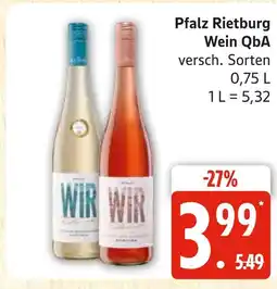 Marktkauf Pfalz rietburg wein qba Angebot