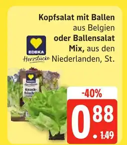 Edeka Kopfsalat mit ballen oder ballensalat mix Angebot