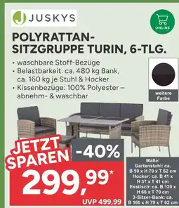 Marktkauf Juskys polyrattan-sitzgruppe turin, 6-tlg Angebot
