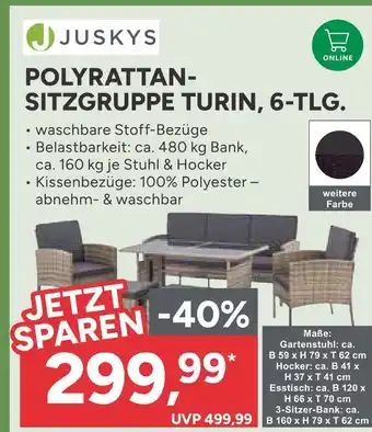 Marktkauf Juskys polyrattan-sitzgruppe turin, 6-tlg Angebot