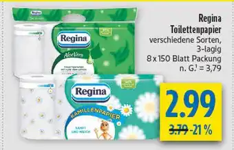 diska Regina toilettenpapier aloe vera Angebot