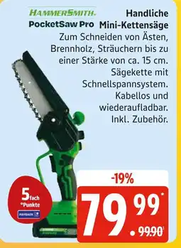 Marktkauf Hammersmith pocketsaw pro handliche mini-kettensäge Angebot