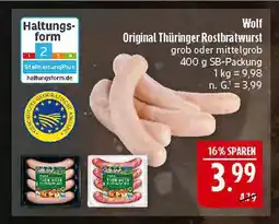 Marktkauf Wolf original thüringer rostbratwurst grob oder mittelgrob Angebot
